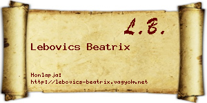 Lebovics Beatrix névjegykártya