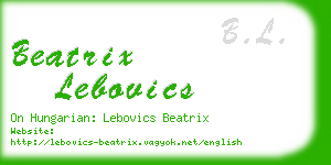 beatrix lebovics business card